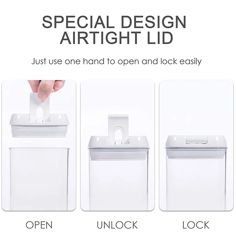 Good Food Container - Airtight Food Storage - for Bulk Food and More,Transparent- Square - 7pack