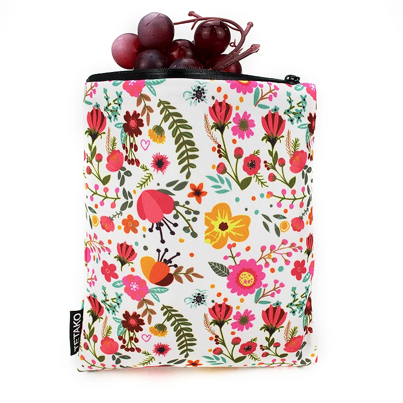 Customized Logo Portable Eco Friendly Washable Sandwich Food Reusable Snack Bag