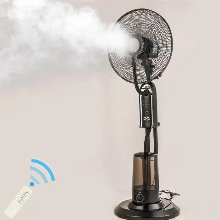 16 inch cooling mist fan Domestic Standing Humidifier Misting Fan Water spray standing fans with remote control
