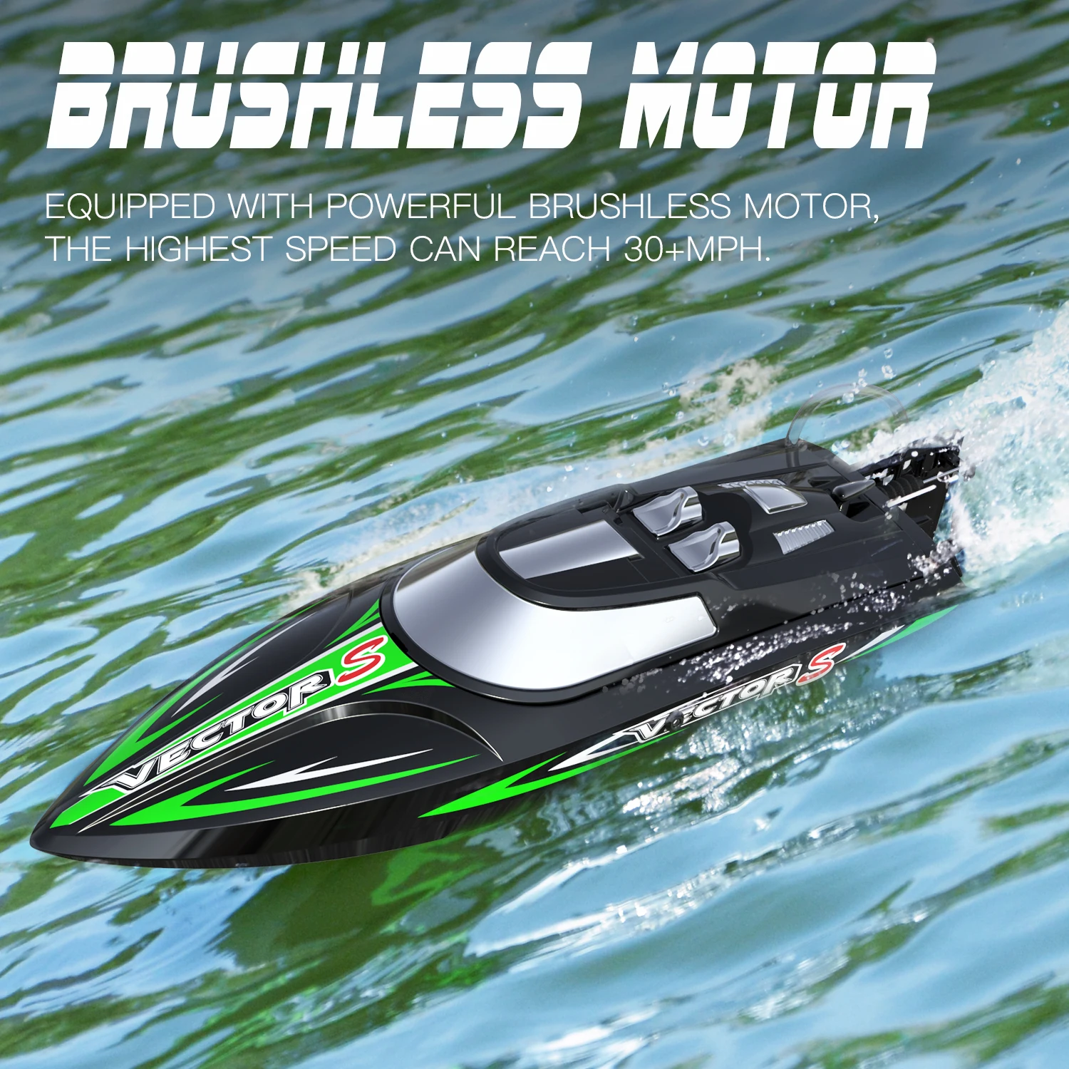 High Speed  Brushless RC Boat RTR with Self-Righting  Reverse Function for Pool  Lake