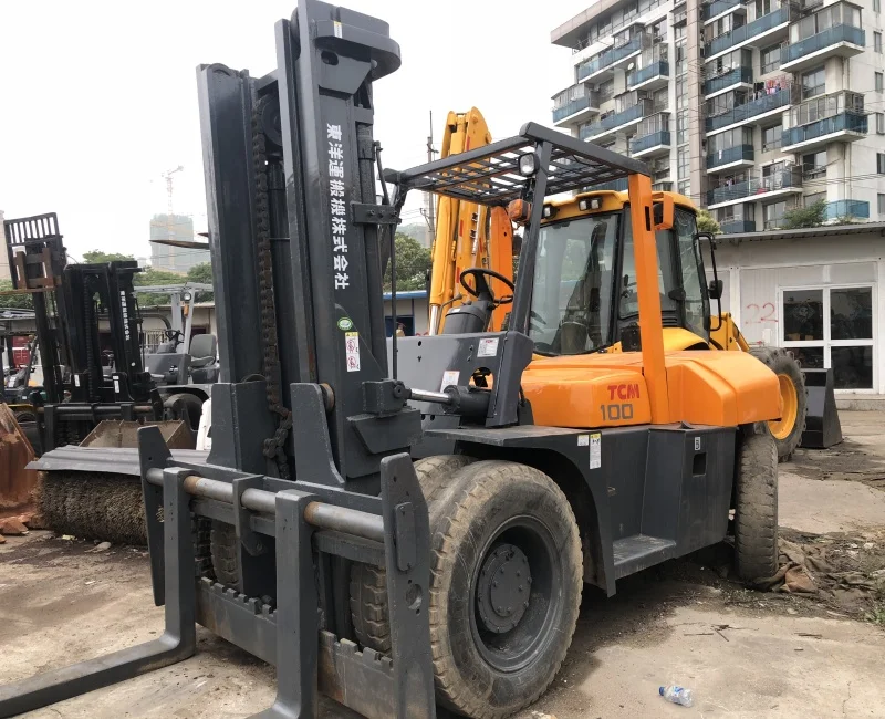 Japan made TCM 10 ton FD100Z8 used secondhand diesel forklift in good condition with reliable engine