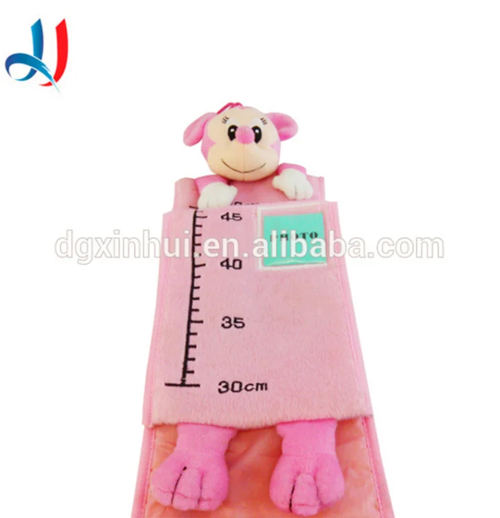 Modern design growth chart foldable grow with animal cotton waterproof kids ruler