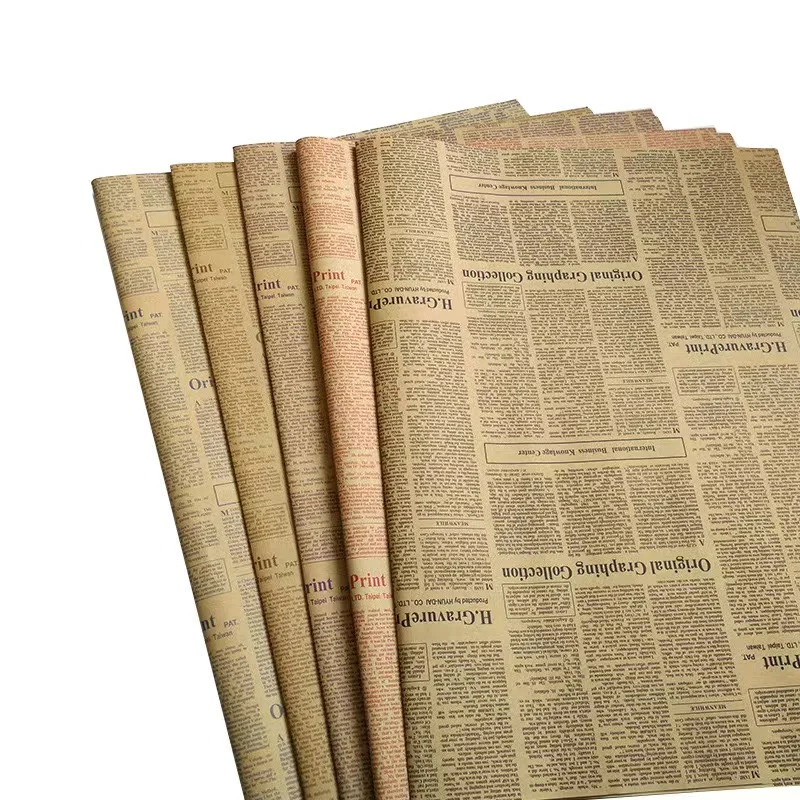 Wholesale Promotion Love Letter Double Sided Vintage Flower Packaging Kraft Paper Gift Flower Wrapping Paper Wrapping For Gift