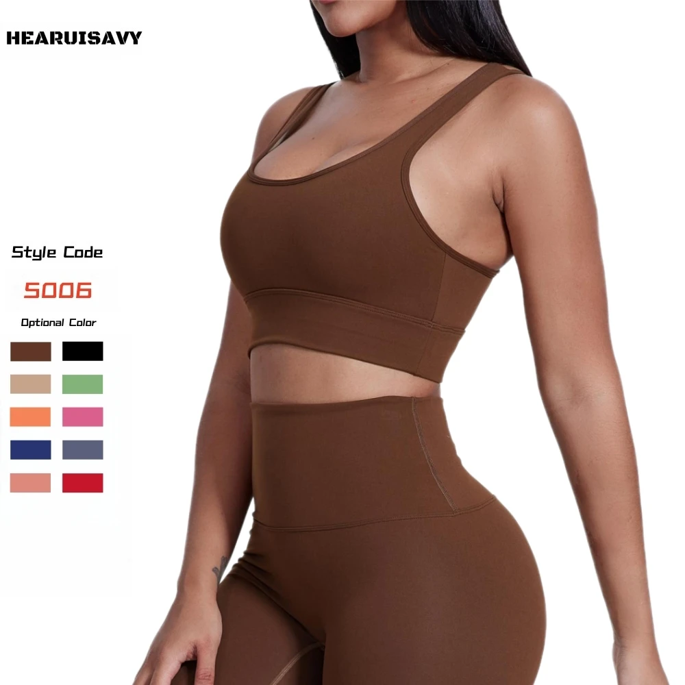 HEARUISAVY Medium Impact Compression Wirefree Sports Bras Workout Tank Tops For Women Fitness Wear Gym Active Bra