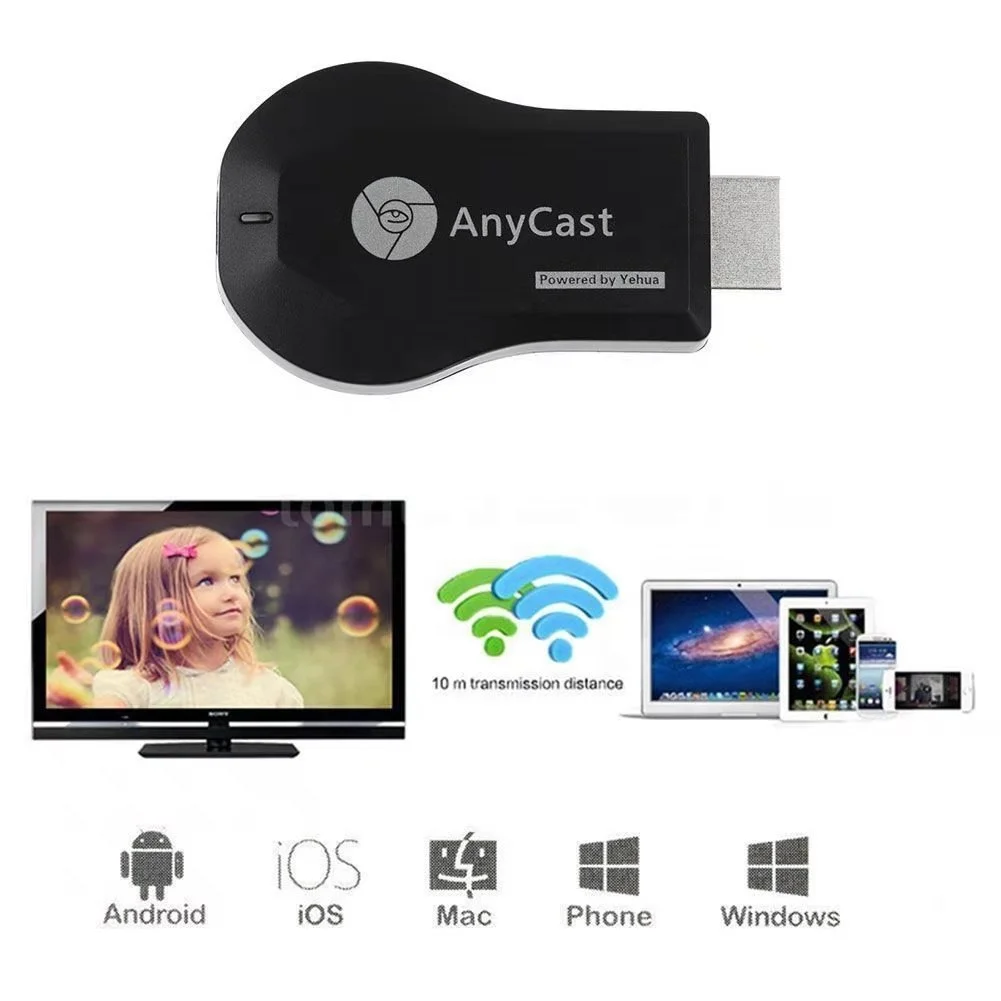 Лидер продаж 2021 Amazon беспроводной Wi-Fi дисплей 2 4 ГГц ТВ-адаптер на базе android Anycast M4 plus приемник miracast