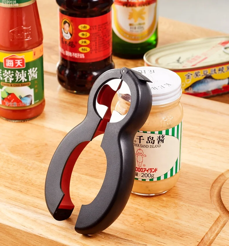 Hot selling 4 in 1 kitchen gadgets cooking tools multifunction non-slip custom logo jar beer manual can opener
