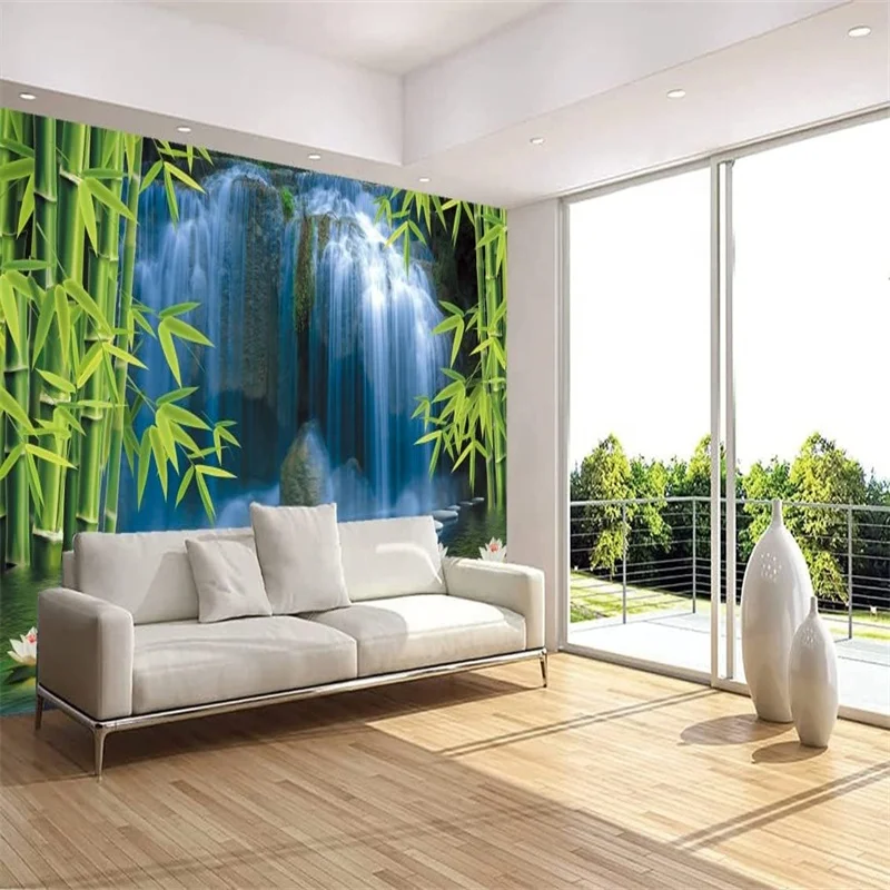 Waterfall Wall Murals Image 3D Mural Wallpaper Custom Size Wall Murals