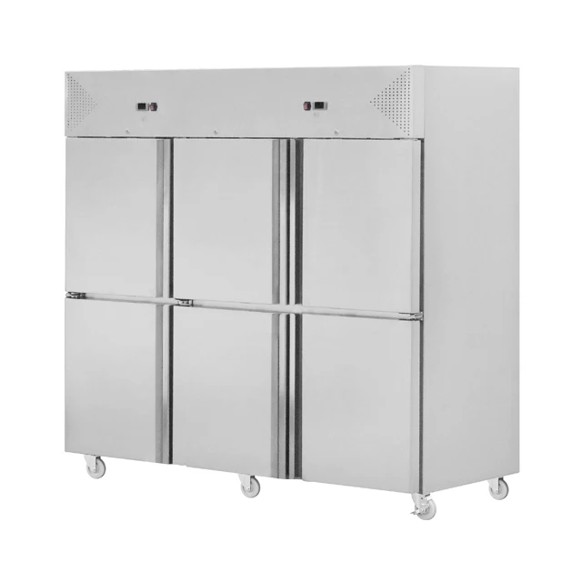 Stainless Steel Solid 3 Door Hotel Restaurant Kitchen Refrigerator Upright Double Temperature Freezer Industrial