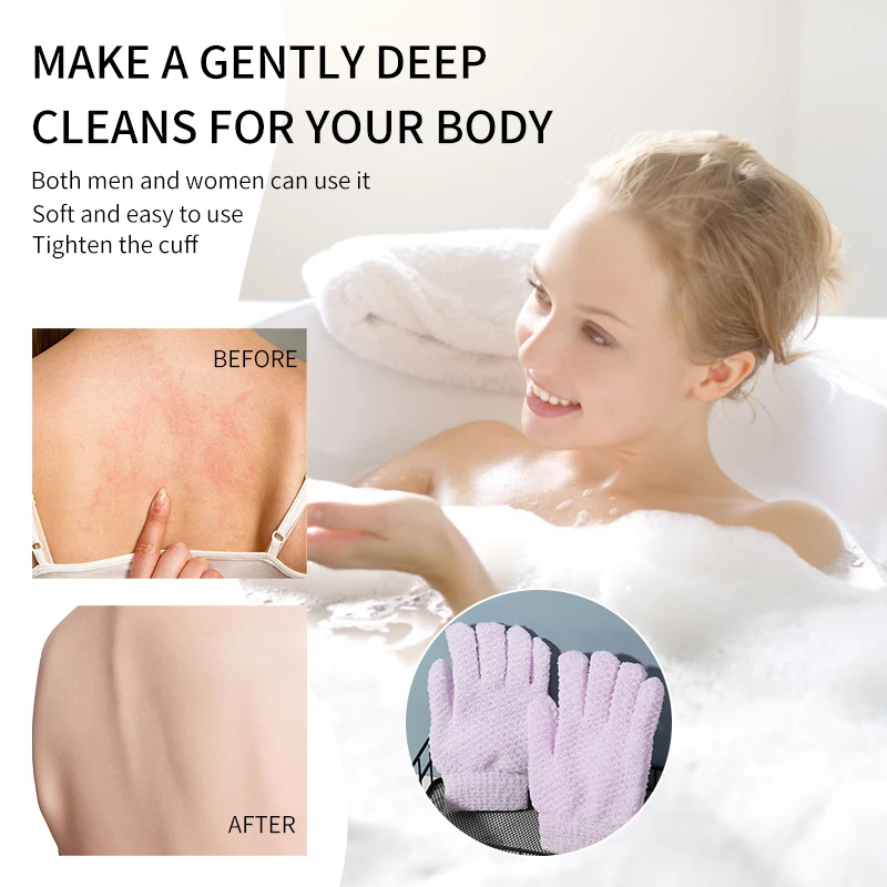 LMLTOP ladies bathing massage glove exfoliating bath gloves scrubber exfoliating dead skin remover bath gloves SY804