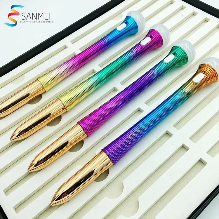 New arrival promotional spring shape colorful pen led