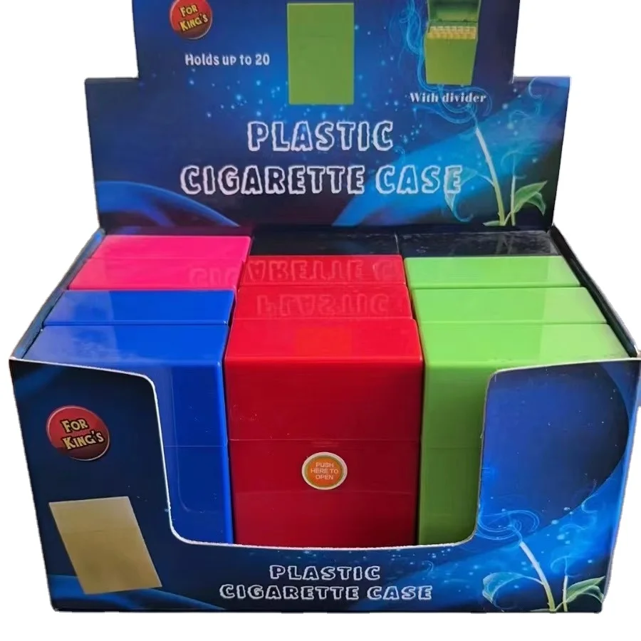 Smoking Accessories Candy Color Plastic Tobacco Case Lady Portable Cigarette Container Travel Cigarette Box Case