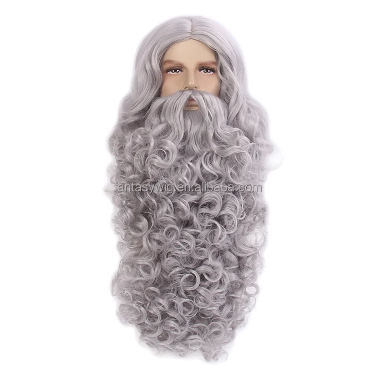Hot Sale 250% ZM Hair Wholesale Santa Claus Yak Beard Wig Set