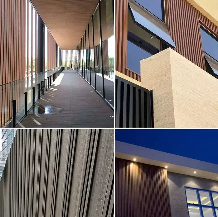 Waterproof Co-extrusion Capped Fiber External Exterior Fluted Slat Wall WPC Cladding Composite interior Wall Panel decoration