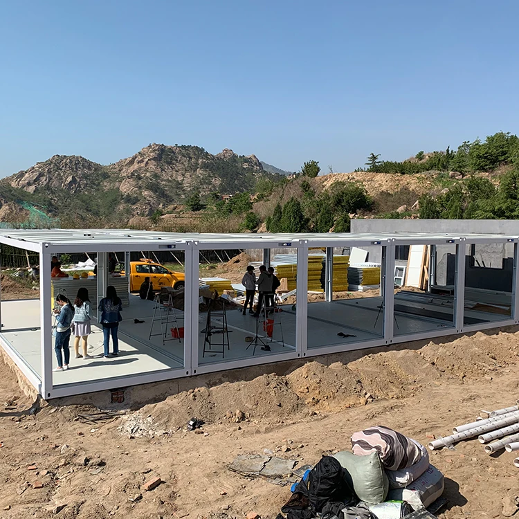 Modular New Design Shipping Flat Pack Container Home Container House For Sale With Full Glass Window