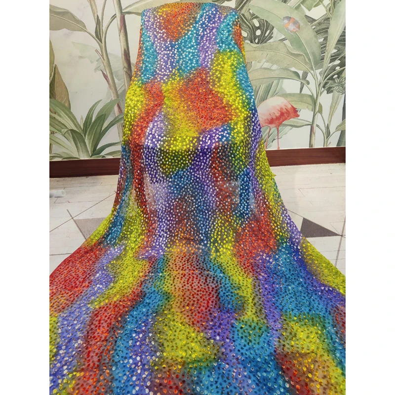 Ready To Ship Pure Silk Dress Somali Diracs Set Fabric Jacquard Printed Hand Painting Color Dress