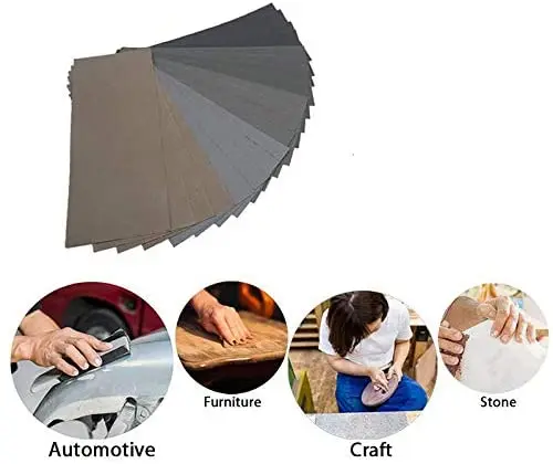 Factory 80 Grit Dry And Wet Waterproof Sand Paper Abrasive Sandpaper Sheet For Polishing Metal