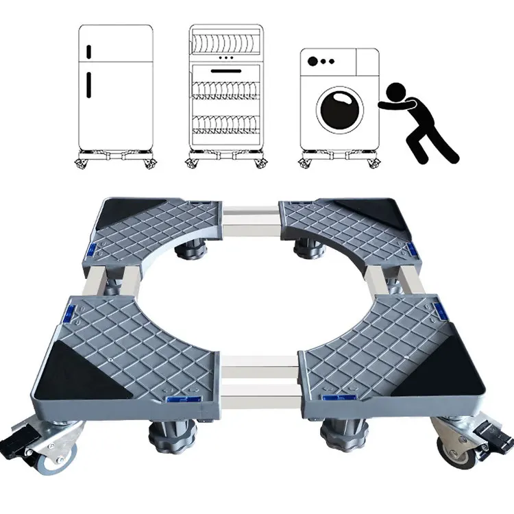 universal custom trolley multifunctional movable fridge mobile wheels steel adjustable stand base pedestal for washing machine