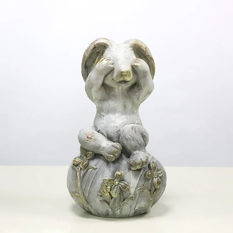 Redeco Wholesale Easter Bunny Gnomes Resin Crafts Cute Witch Gnome Magnesium Oxide Crafts For Gifts Home Garden Decor