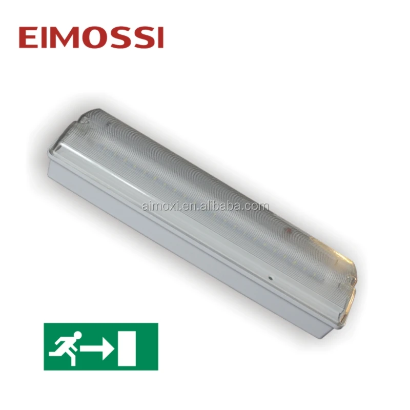 Emergency bulkhead lighting rechargeable battery operated with exit sticker