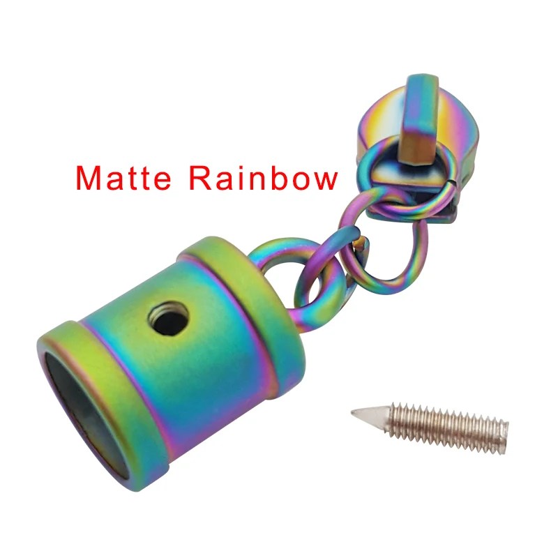 Best selling #5 nylon zip puller charms custom matte rainbow zipper sliders design for bags and garments