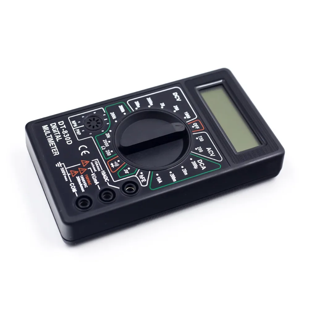 High quality DT830D Digital Multimeter AC/DC LCD Digital Multimeter 750/1000V Voltmeter Ammeter Ohm(without battery)