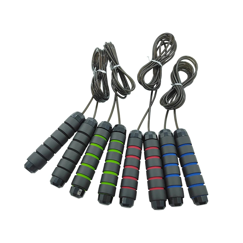 Оптовая продажа, Утяжеленный тренажер для фитнеса с регулируемой ручкой из пенопласта, ПВХ Скакалка с логотипом