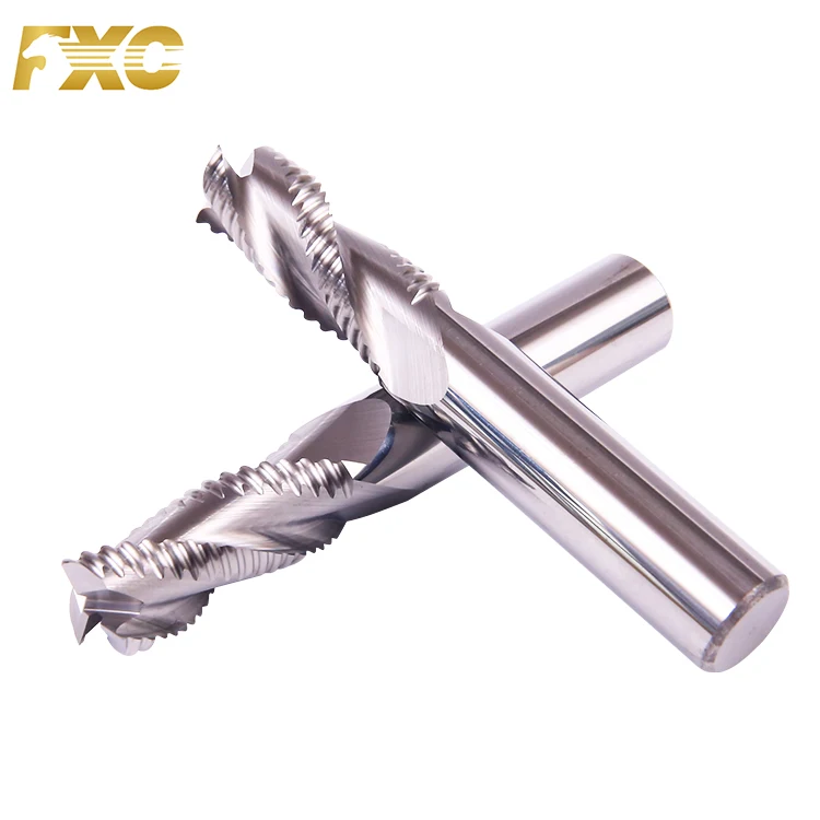 Factory Price Manufacturer Supplier OEM Roughing Mills Tungsten Carbide 3 Flutes Rough End Mill For Wooding