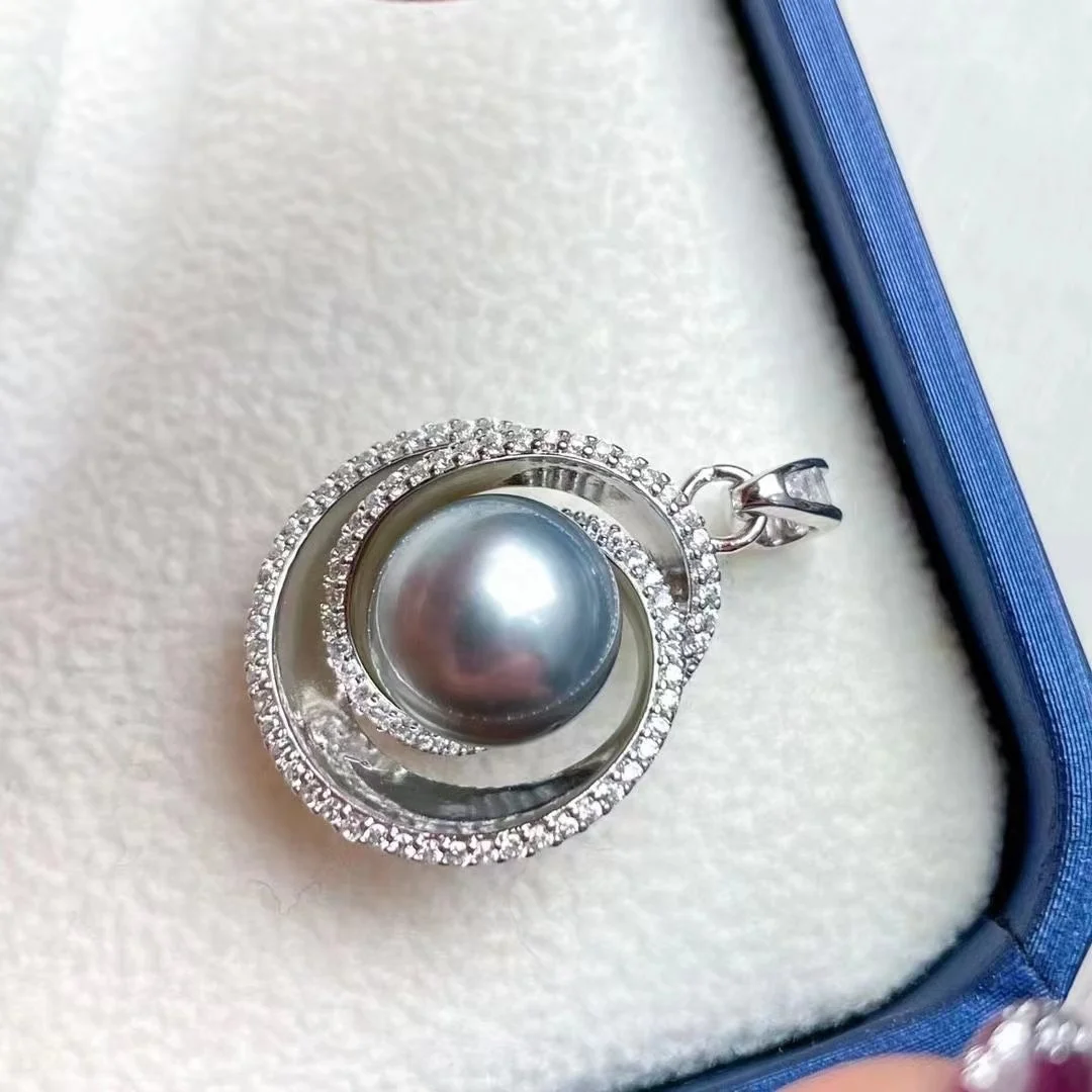 JW046 9-12mm  DIY Natural Real Freshwater pearl set charm  accessories 925 sterling silver  Gold Plated jewelry set for women