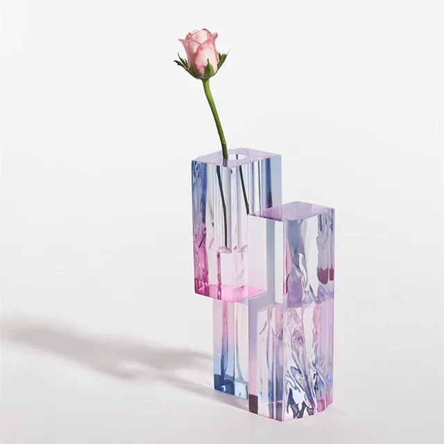 Искусство и дизайн великолепная крашеная акриловая ваза для цветов домашнего декора
