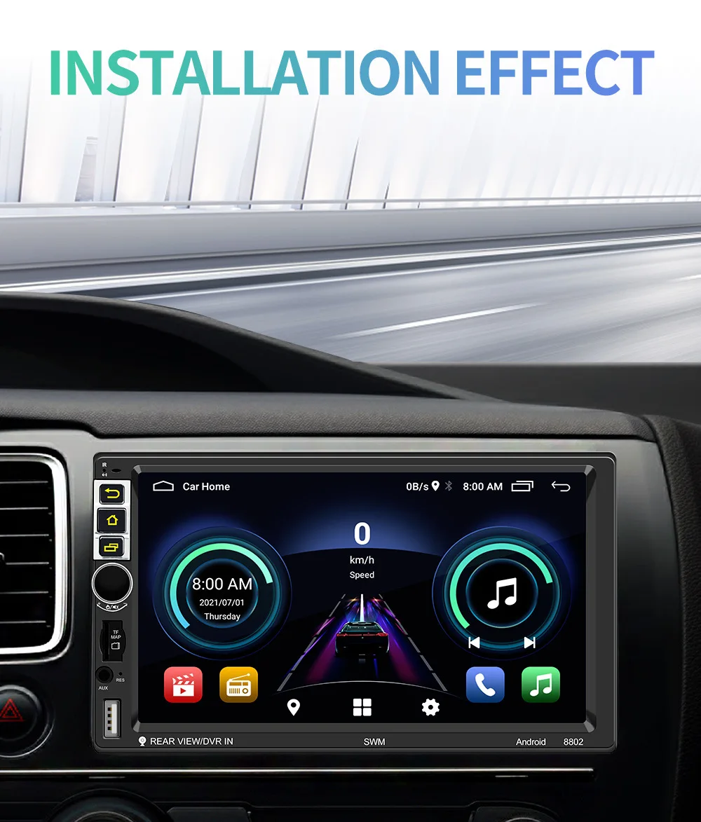 7 Inch 2 Din Multimedia Mirror Link Android Radio Wifi Autoradio Car Radio Touch Screen GPS Navigation Car DVD Player