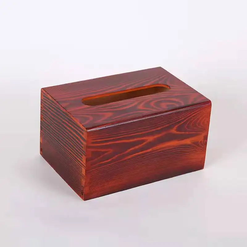 Hot sale walnut wood rectangular secorative storage daily necessities tissue box