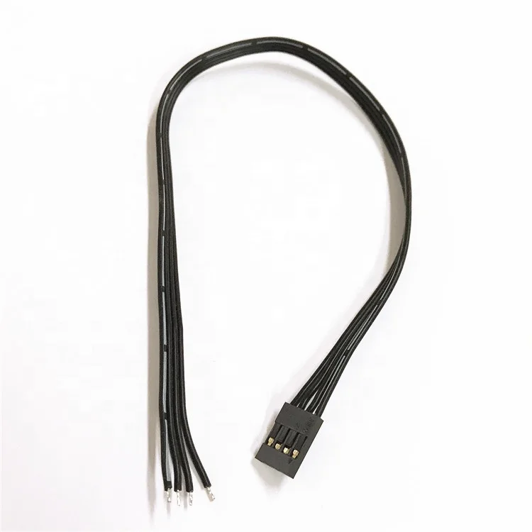 OEM black flat cable JR Futaba/Dupont 4P connector 24awg 4 core 30cm