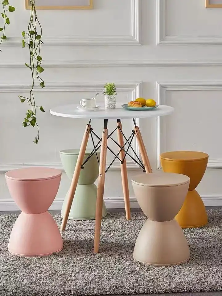 Nordic plastic equidistant chair Modern simple shoe changing stool Plastic upholstery stools for household use