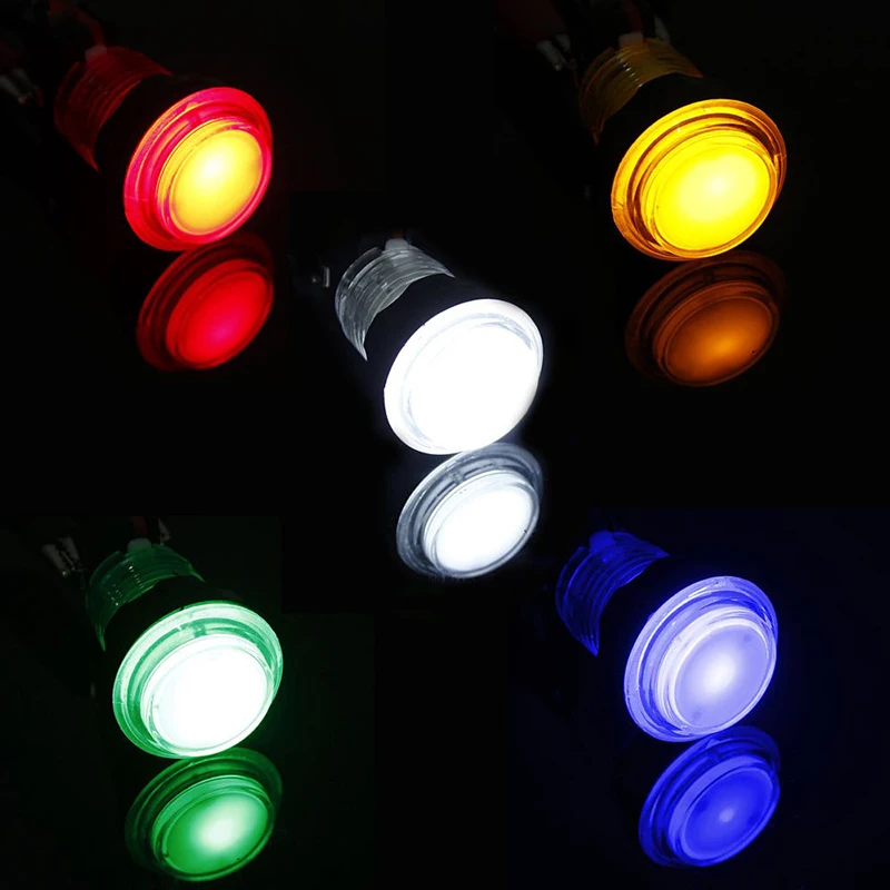 33mm transparent no delay illuminated switches arcade push button with LED