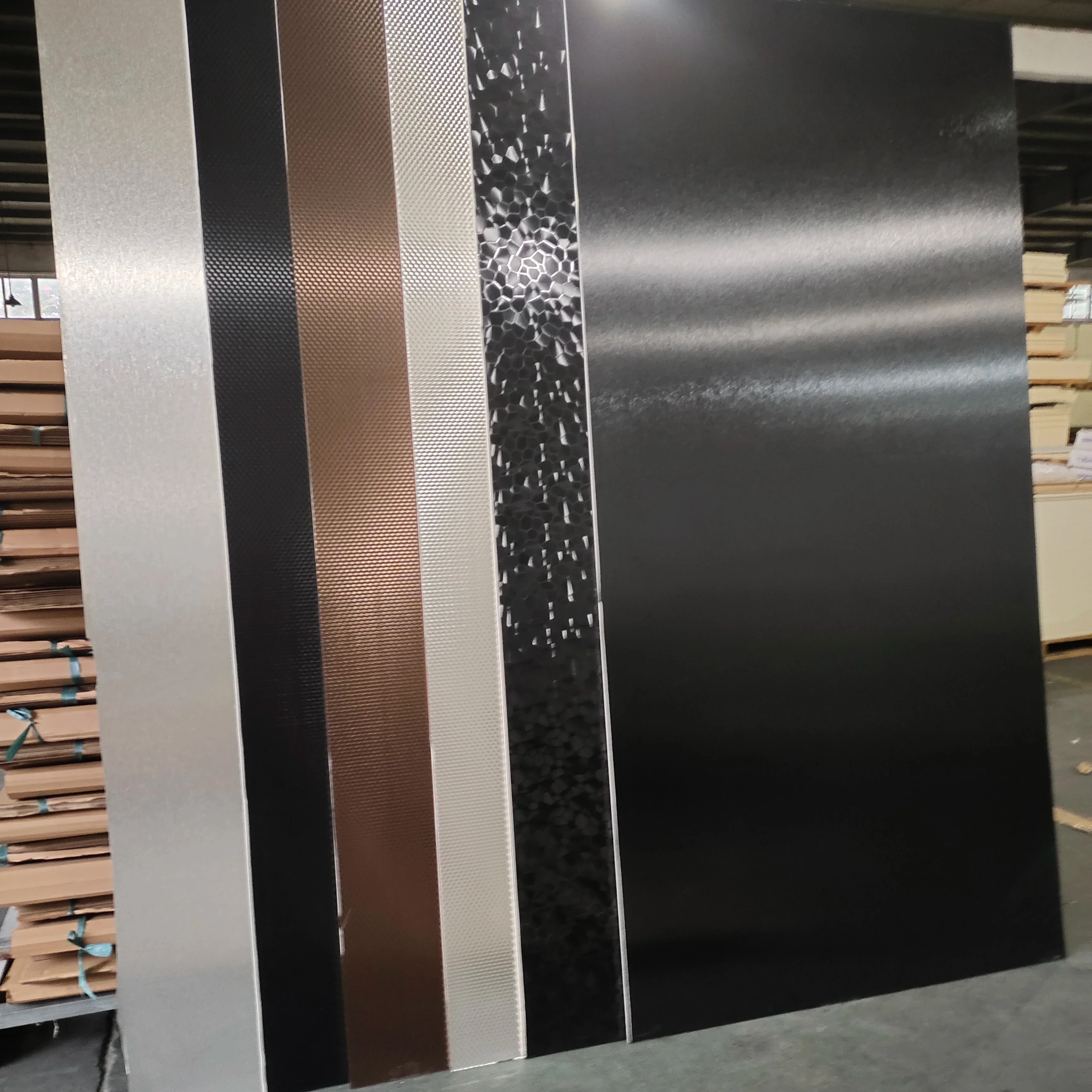 Metal Silver Film New Interior Decorative Material 5mm 8mm Thickness Bamboo Charcoal Wood substitute Veneer Wall Panel