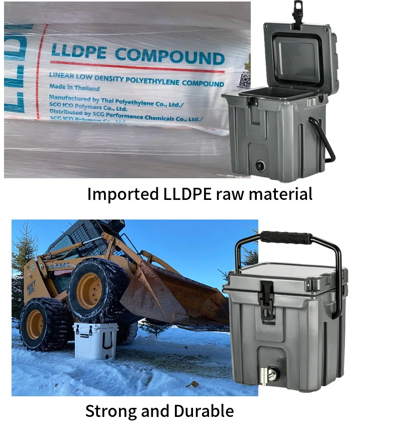 Best seller Portable 2.5Gallon Rotomolded Plastic Outdoor Camping Ice bucket optional water tap