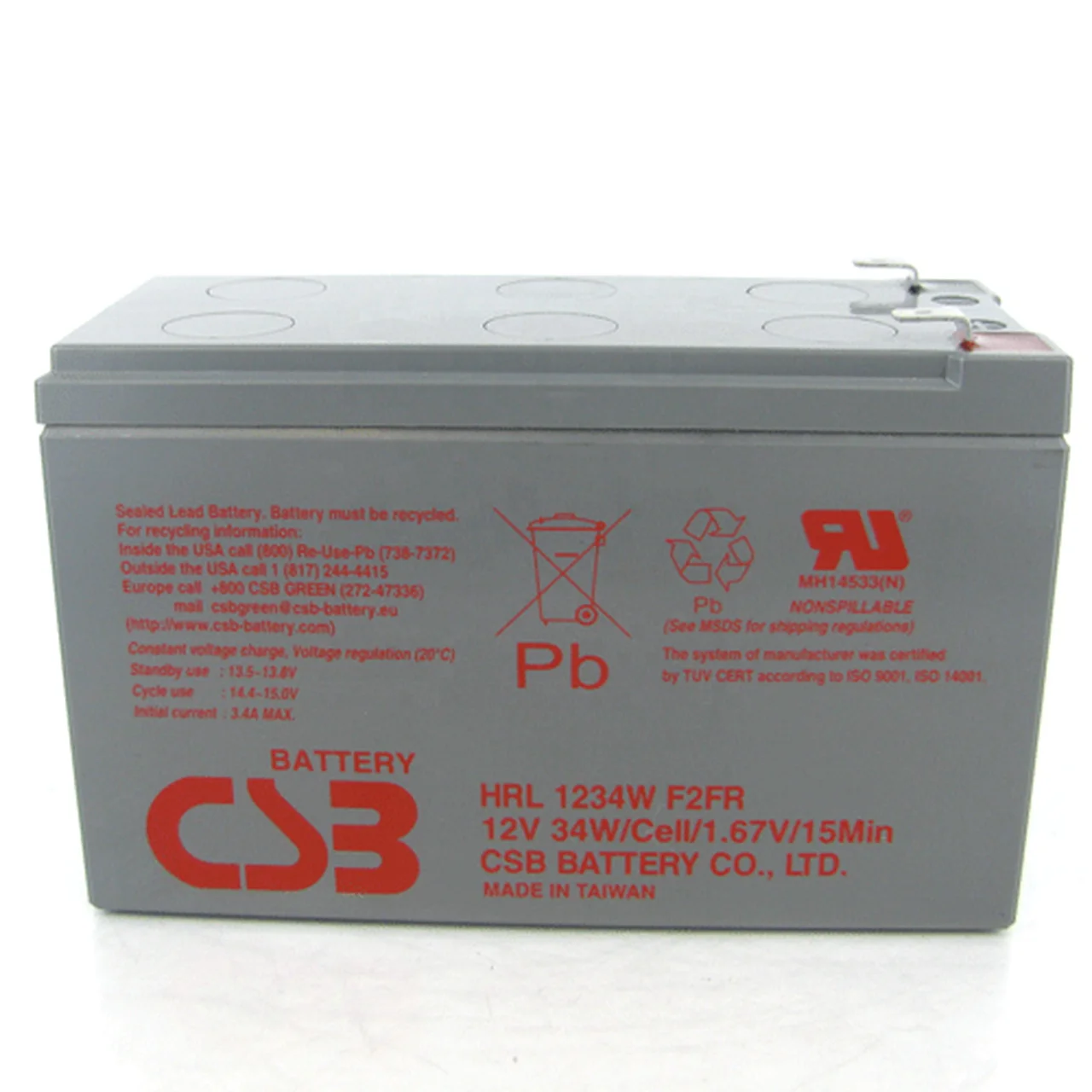 CSB 12V -9AH/34 Вт HRL1234W F2FR свинцово-кислотный