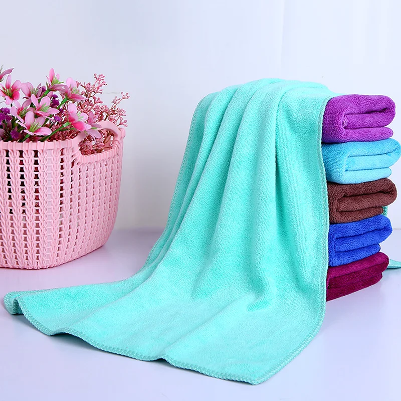 Soft Water Absorption Plain Dyed Knitted Microfiber Towel