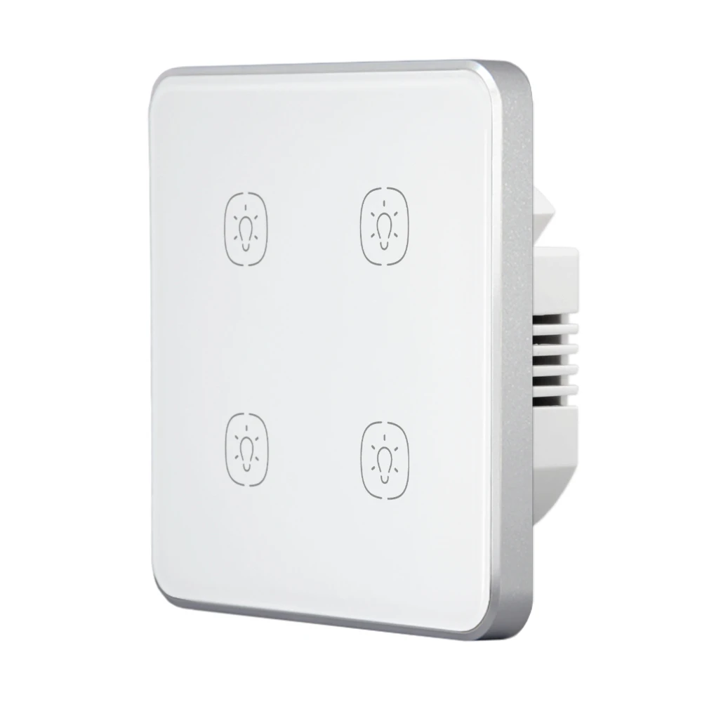 SZMYQ 4 Channel WiFi Light Switch Mobile Control Smart Home Products Waterproof Switches No Neutral Tempered Glass Touch Switch
