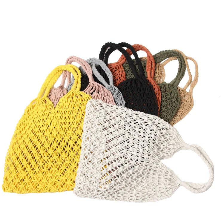 Customize Macrame Crochet Lady HandBags Bohemian Woven Beach Tote Bags