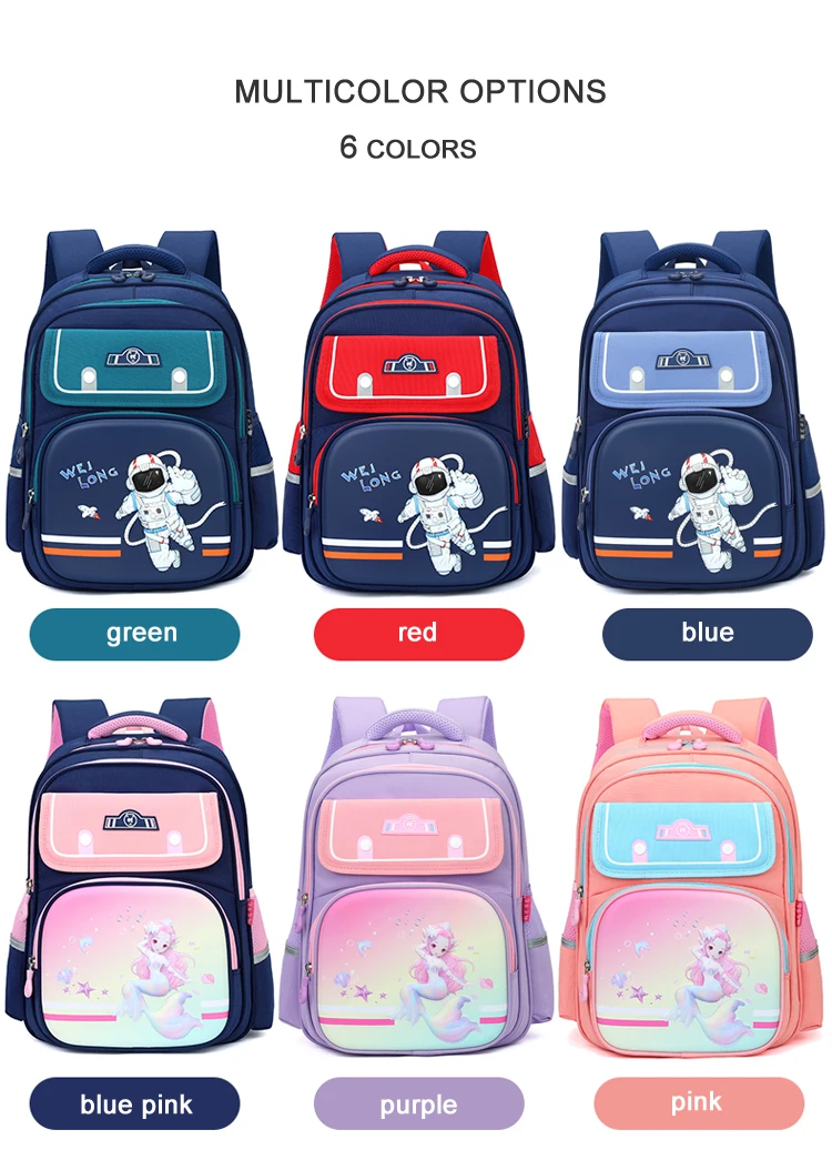 Cartoon Doughnuts Backpack Spinal Protective Boys Girls Pupil School Bag