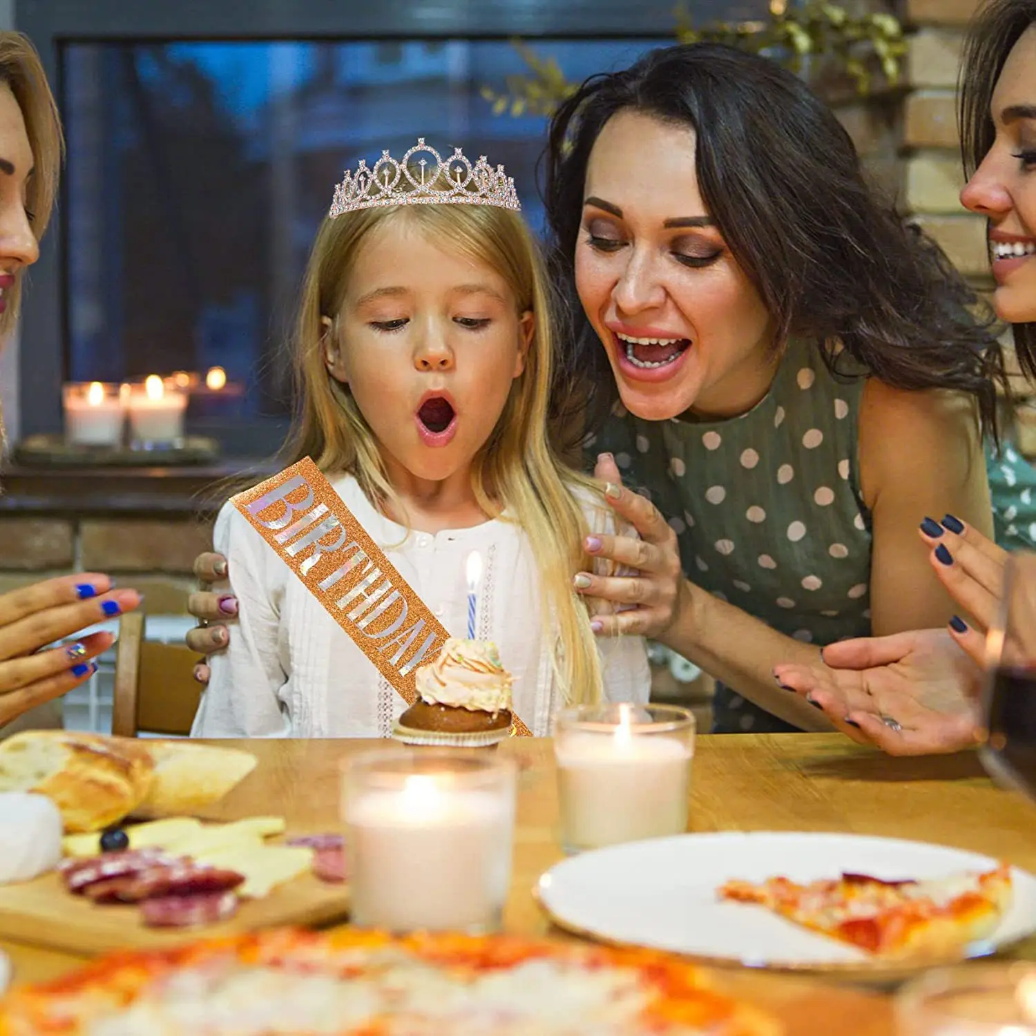 Wholesale Hot Sale Birthday Crown Decorations Birthday Queen Sash Rhinestone Hair Accessories Headband Crowns