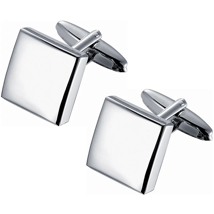 Sliver Customized Engraved Cufflink Men Customized Name Jewelry Custom logo Cufflinks