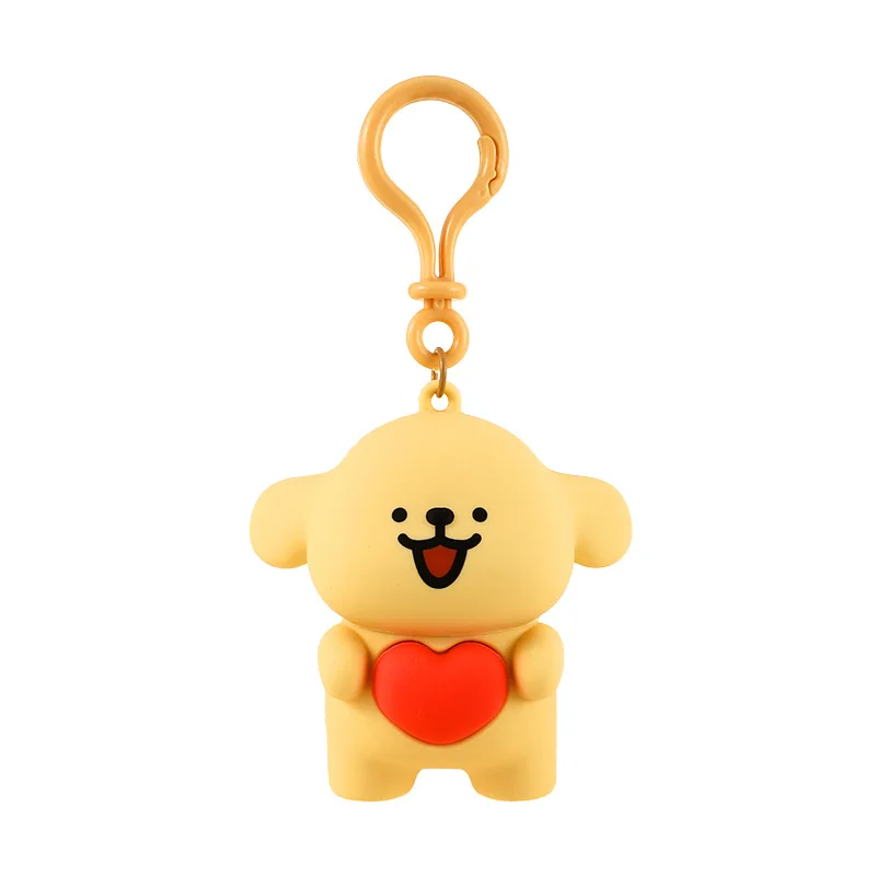 Lilangda Creative Decompression Cartoon Doll Pinching Joyful Book Bag Pendant Small Gift Silicone Heart Line Dog Keychain