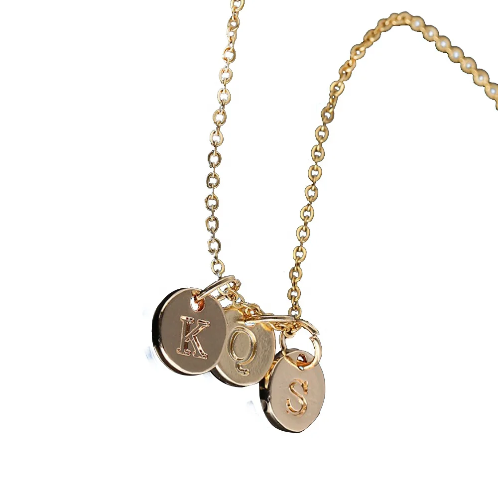 Christian Silver Bracelet Small Charm Beads Charm Pendants 18K Gold Plated Stainless Steel Letter Claw Setting Hiphop KYL-SNP003