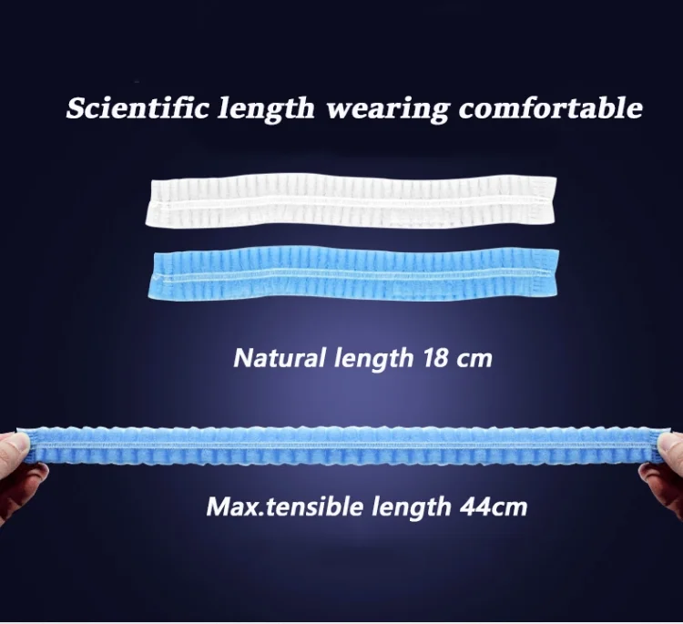 Anti-Dust Head Cover Mob Cap Non Woven PP SMS Elastic Disposable Cheap Strip Bouffant Clip Cap