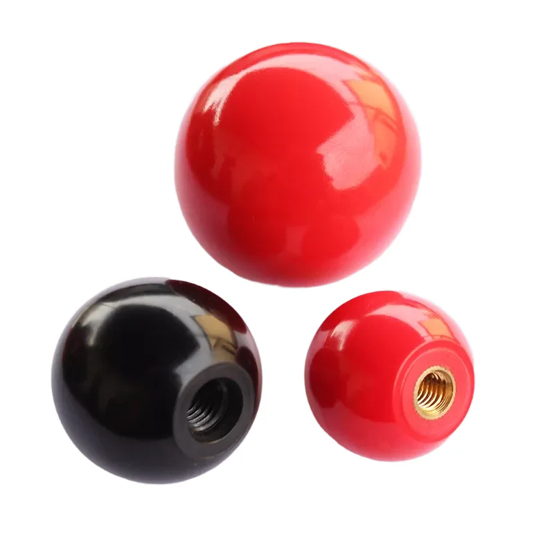 Mechanical fastening spare parts anti slip bakelite plastic ball handle knobs M10 M6 M8 stued