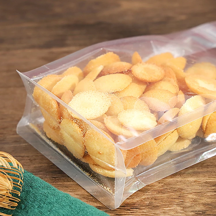 Food Grade Zipper Pouch Transparent Flat Bottom Packaging Bag Zip Lock Plastic Clear Bag for Food