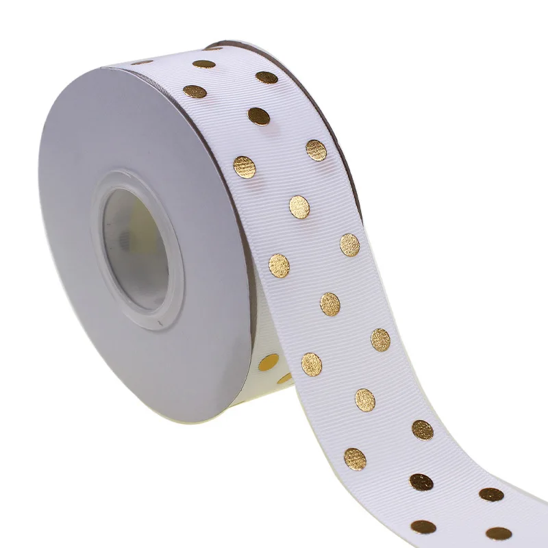 Good Selling Satin Grosgrain Gold Ribbons Printed Ribbon Custom Logo
