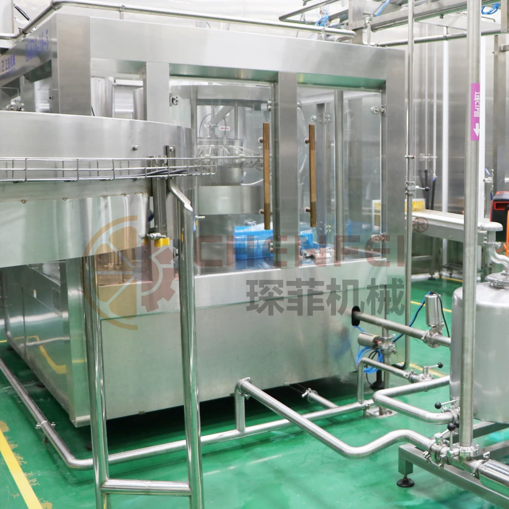 Automatic aseptic kiwi-fruit coconut milk tomato mango fruit blend juice beverage machine line